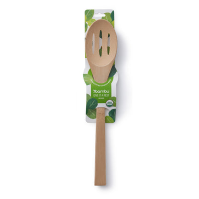 'Give It a Rest' Bamboo Slotted Spoon