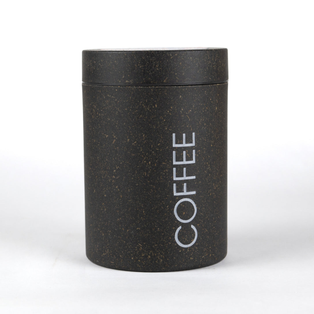 Sustainable Bamboo Small Coffee Canister Carbon Color 24 Oz