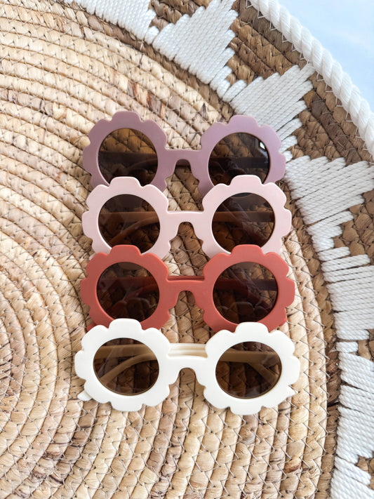 Boho + Babe Baby and Toddler Flower Sunglasses: children’s toy photographed on a pale background