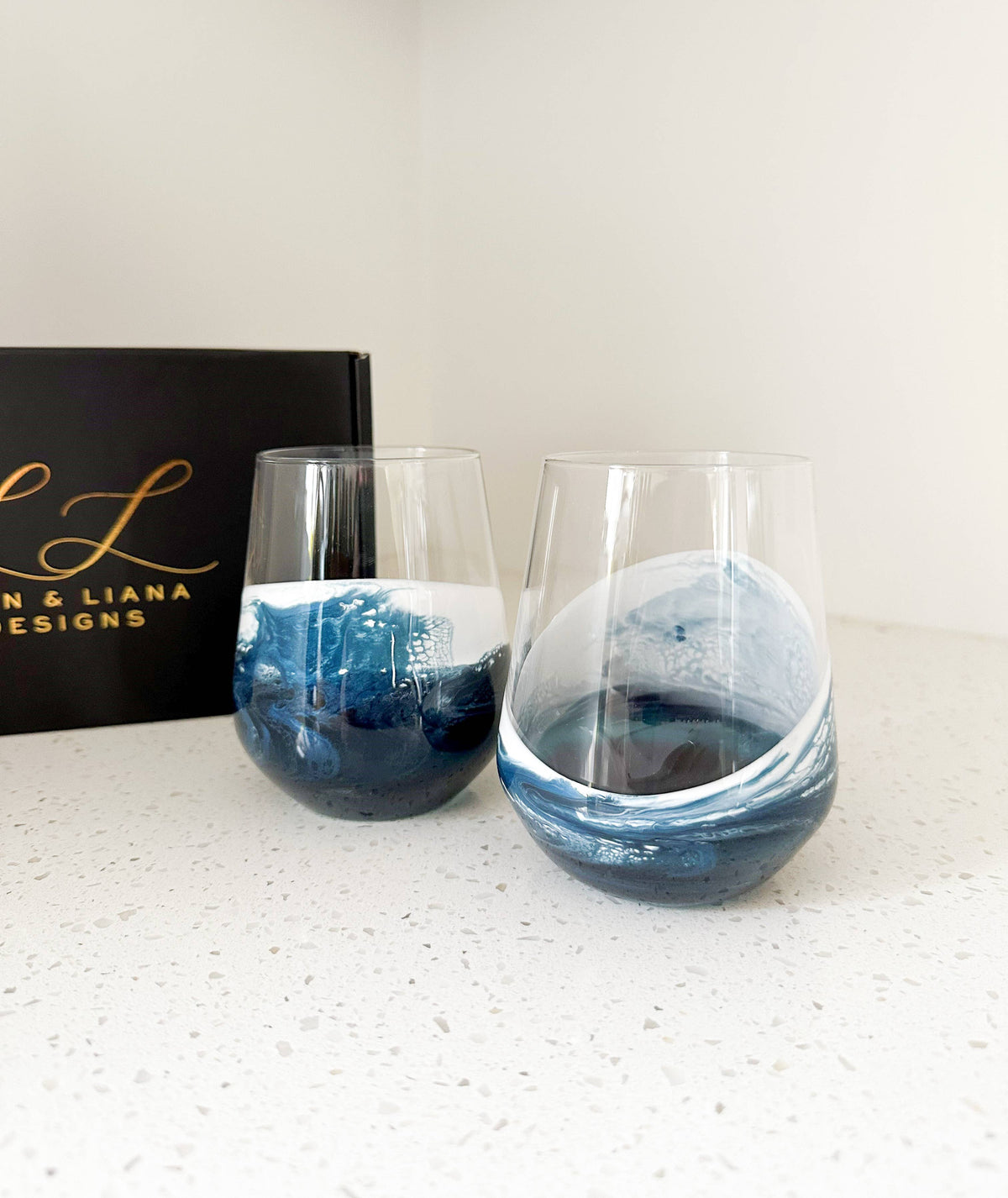 Resin Accented Wine Glasses