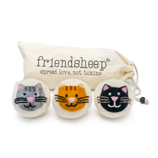 Wool Dryer Ball Cat Mix (Orange, Grey, Black) - House Cats