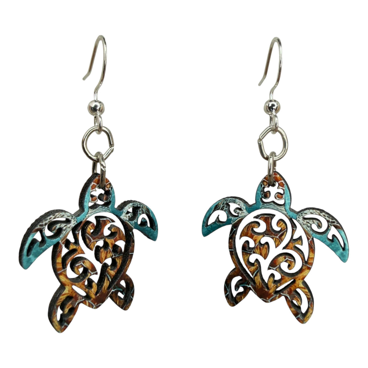 Tribal Sea Turtle Earrings #1892