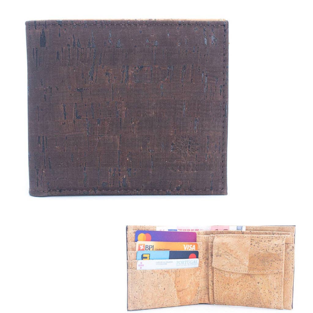 Brown Cork Men's Wallet with Box Packaging BAG-2254