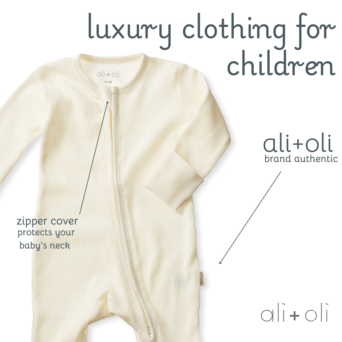 Baby Footie 2-Way Zipper – Organic Cotton Waffle Knit